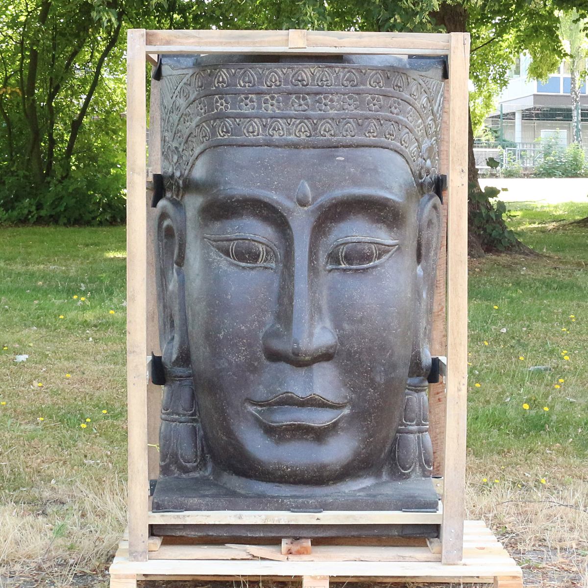 Buddha Brunnen Relief Garten Wasserwand 150 cm