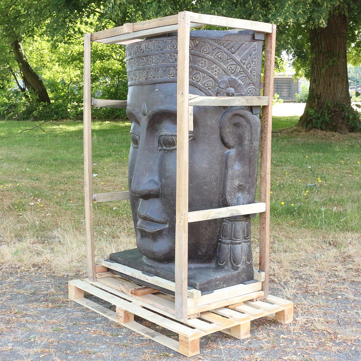 Buddha Brunnen Relief Garten Wasserwand 150 cm