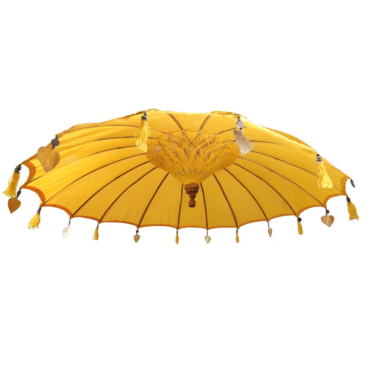 Bali Sonnenschirm Hängend Balinesischer Schirm Garten Baumwolle Baldachin zum aufhängen ca. 180 Ø cm Variante