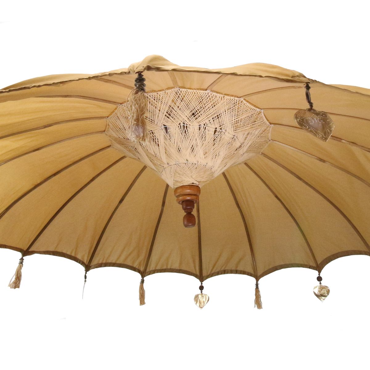 Bali Sonnenschirm Hängend Balinesischer Schirm Garten Baumwolle Baldachin zum aufhängen ca. 180 Ø cm Variante
