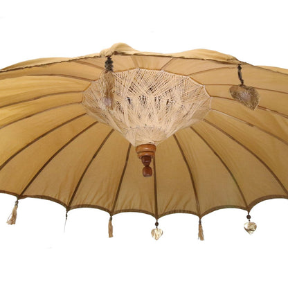 Bali Sonnenschirm Hängend Balinesischer Schirm Garten Baumwolle Baldachin zum aufhängen ca. 180 Ø cm Variante