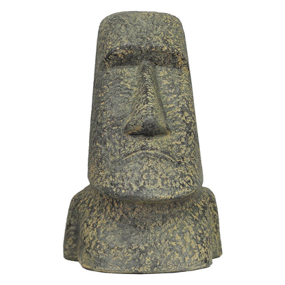 Osterinsel Moai Kopf Stein Steinfigur Gartenfigur Lavastein Figur Statue Schwarz 40 cm