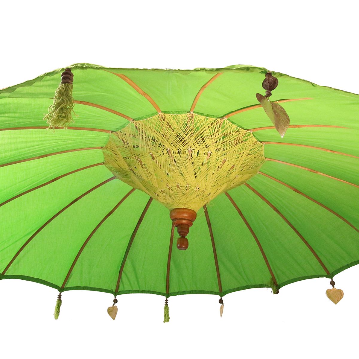 Bali Sonnenschirm Hängend Balinesischer Schirm Garten Baumwolle Baldachin zum aufhängen ca. 180 Ø cm Variante