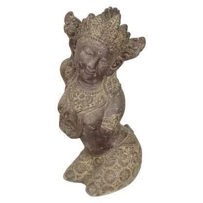 Dewi Figur Skulptur Stein Gott Statue Lavasand Bali Garten Steinfigur Deko 60 cm