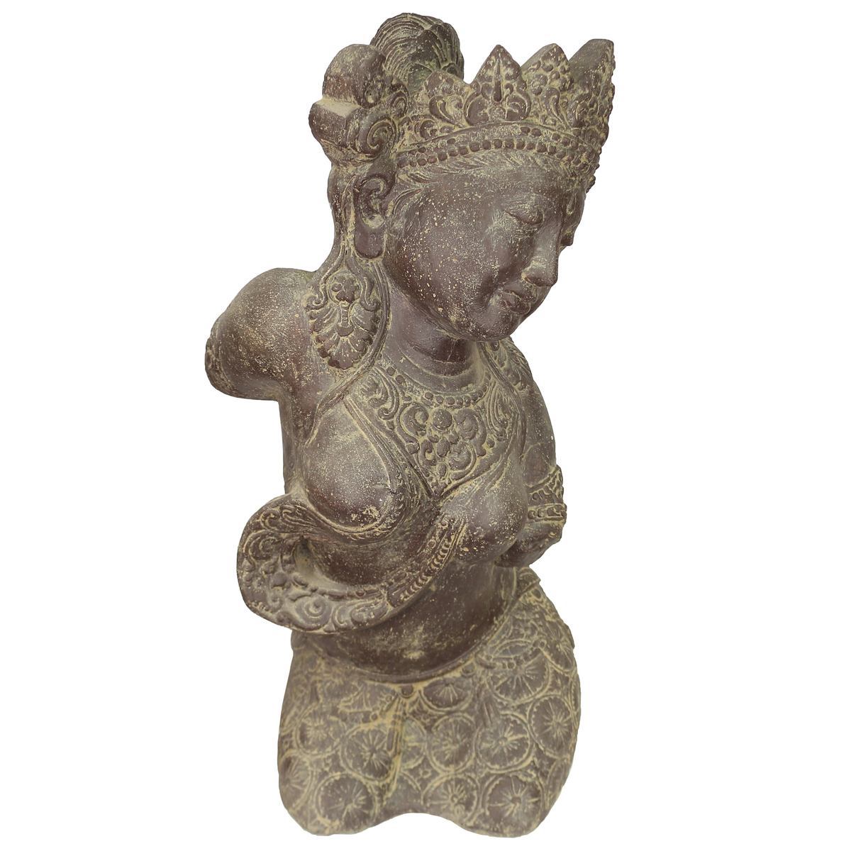 Dewi Figur Skulptur Stein Gott Statue Lavasand Bali Garten Steinfigur Deko 60 cm