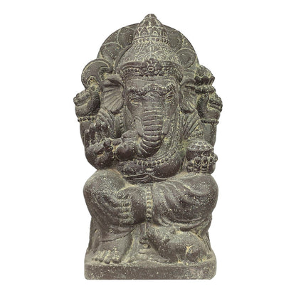 Ganesha Steinfigur Hinduismus Buddhismus Gott Götterbote Ganapati Geschenk Stein Lavasand 50 cm