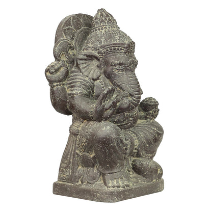 Ganesha Steinfigur Hinduismus Buddhismus Gott Götterbote Ganapati Geschenk Stein Lavasand 50 cm