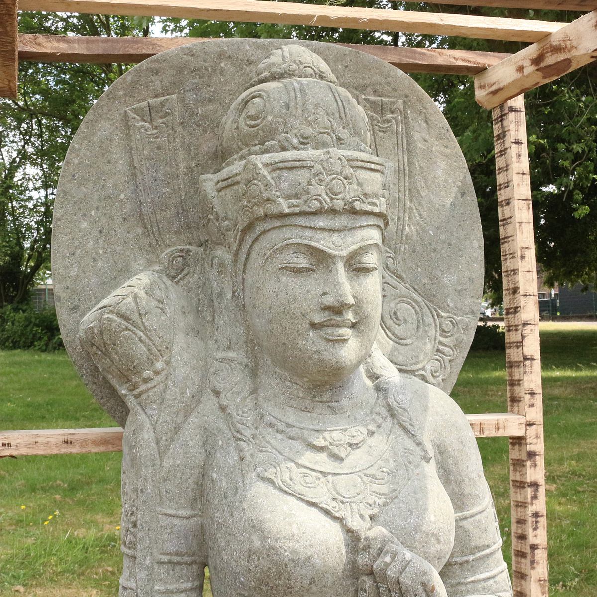 Shiva Stein Figur Statue Gartenfigur Steinfigur Dekofigur Gartendeko sitzend Massiv aus Greenstone 152 cm