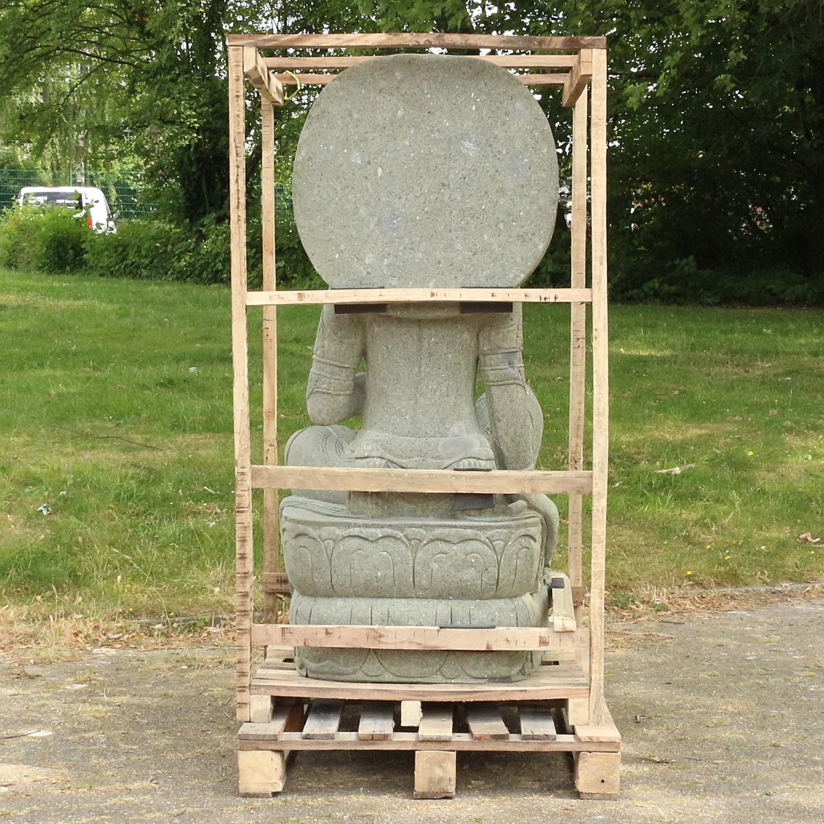 Shiva Stein Figur Statue Gartenfigur Steinfigur Dekofigur Gartendeko sitzend Massiv aus Greenstone 152 cm
