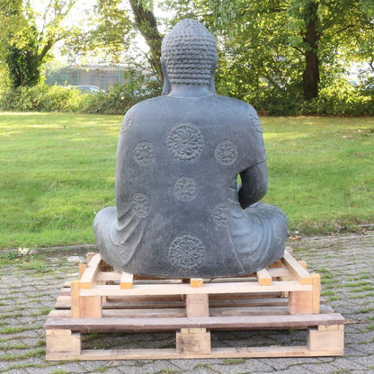 Buddha Steinfigur Gartenfigur Skulptur Steinbuddha Garten Deko 