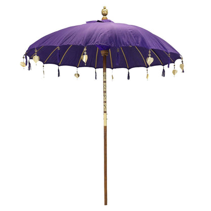 Bali Sonnenschirm Balinesischer Schirm Garten Baumwolle Sonnenschutz Handarbeit Retro Vintage Dekoschirm 2-teilig ca.180 cm