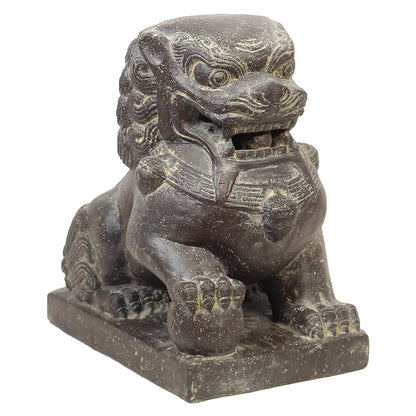 Einzelner Tempelwächter Löwe Shishi Fu Hunde Wächter Löwen Hund Skulptur Steinfigur Figur Links oder Rechts 40 cm