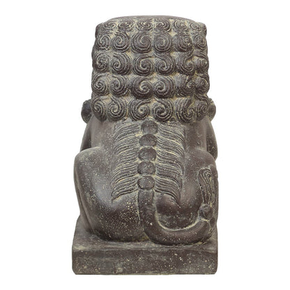 Einzelner Tempelwächter Löwe Shishi Fu Hunde Wächter Löwen Hund Skulptur Steinfigur Figur Links oder Rechts 40 cm