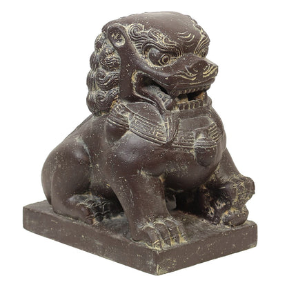 Einzelner Tempelwächter Löwe Shishi Fu Hunde Wächter Löwen Hund Skulptur Steinfigur Figur Links oder Rechts 40 cm