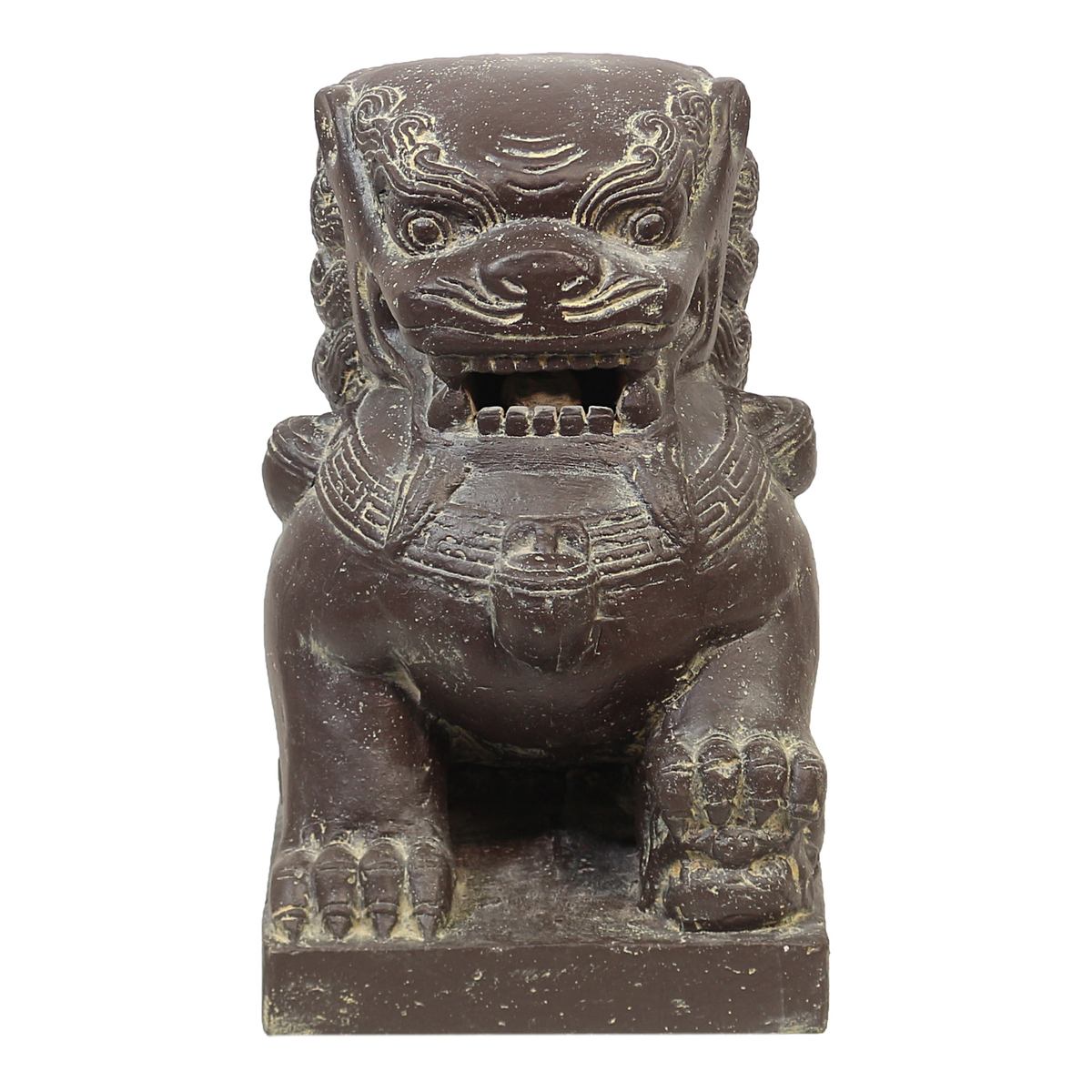 Einzelner Tempelwächter Löwe Shishi Fu Hunde Wächter Löwen Hund Skulptur Steinfigur Figur Links oder Rechts 40 cm