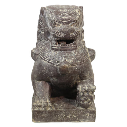 Einzelner Tempelwächter Löwe Shishi Fu Hunde Wächter Löwen Hund Skulptur Steinfigur Figur Links oder Rechts 60 cm