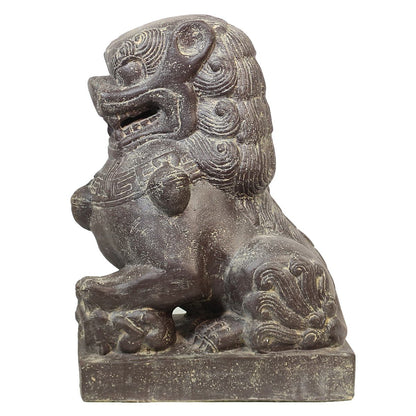 Einzelner Tempelwächter Löwe Shishi Fu Hunde Wächter Löwen Hund Skulptur Steinfigur Figur Links oder Rechts 60 cm