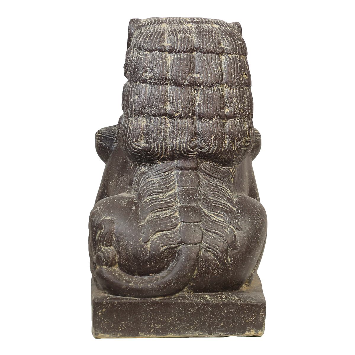 Einzelner Tempelwächter Löwe Shishi Fu Hunde Wächter Löwen Hund Skulptur Steinfigur Figur Links oder Rechts 60 cm