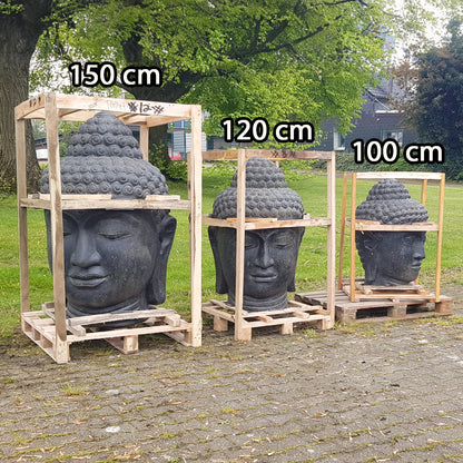 Buddhakopf aus Stein Steinfigur Gartenfigur Buddha Gartendeko