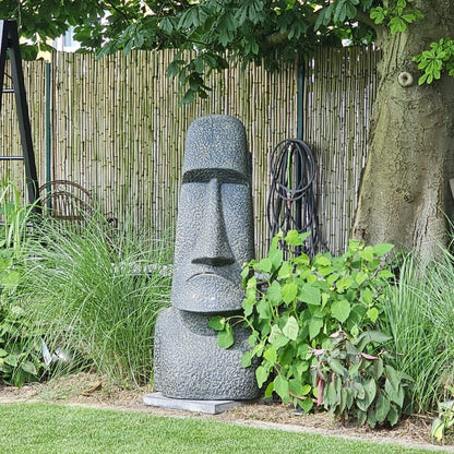 Moai Kopf Steinfigur Gartendeko aus Stein groß massiv wetterfest