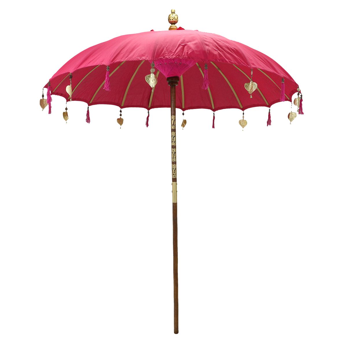 Bali Sonnenschirm Balinesischer Schirm Garten Baumwolle Sonnenschutz Handarbeit Retro Vintage Dekoschirm 2-teilig ca.180 cm