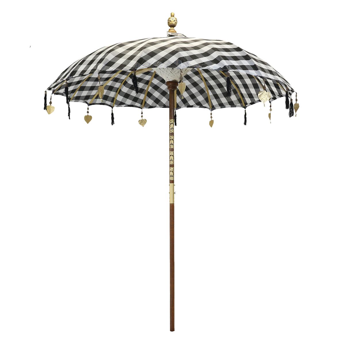 Bali Sonnenschirm Balinesischer Schirm Garten Baumwolle Sonnenschutz Handarbeit Retro Vintage Dekoschirm 2-teilig ca.180 cm