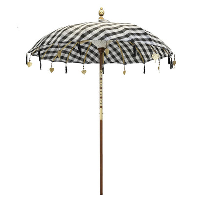 Bali Sonnenschirm Balinesischer Schirm Garten Baumwolle Sonnenschutz Handarbeit Retro Vintage Dekoschirm 2-teilig ca.180 cm