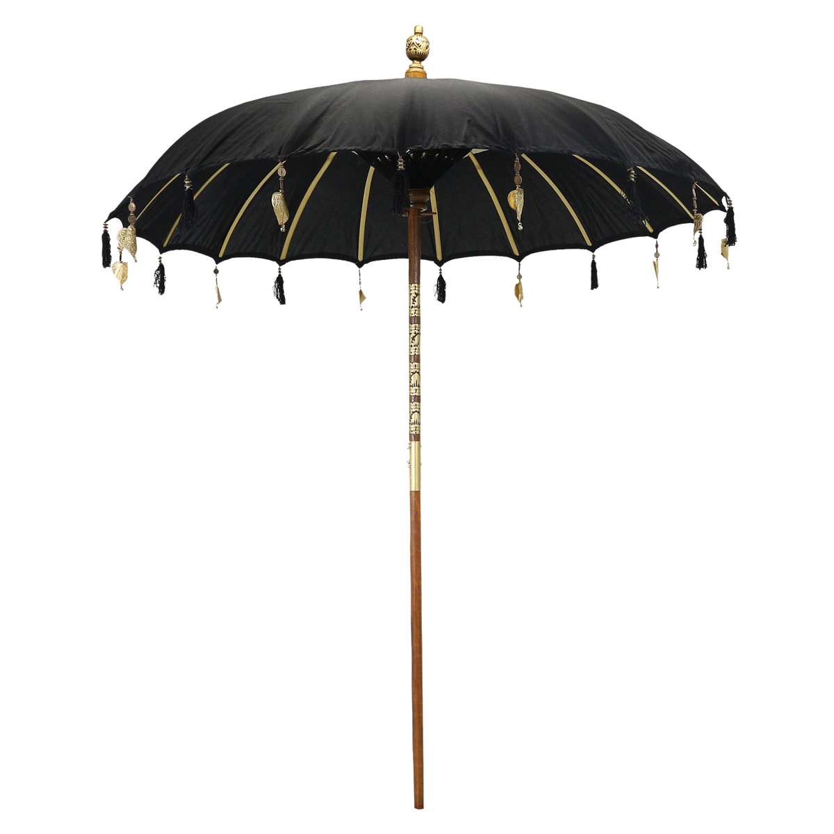 Bali Sonnenschirm Balinesischer Schirm Garten Baumwolle Handarbeit ideal für Balkon Dekoschirm 2-teilig ca. 130 Ø cm Variante
