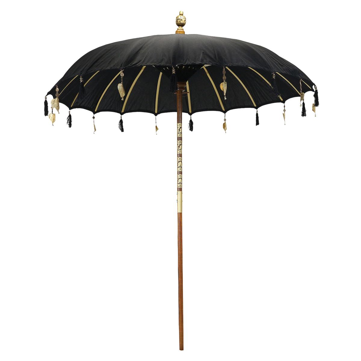 Bali Sonnenschirm Balinesischer Schirm Garten Baumwolle Sonnenschutz Handarbeit Retro Vintage Dekoschirm 2-teilig ca.180 cm