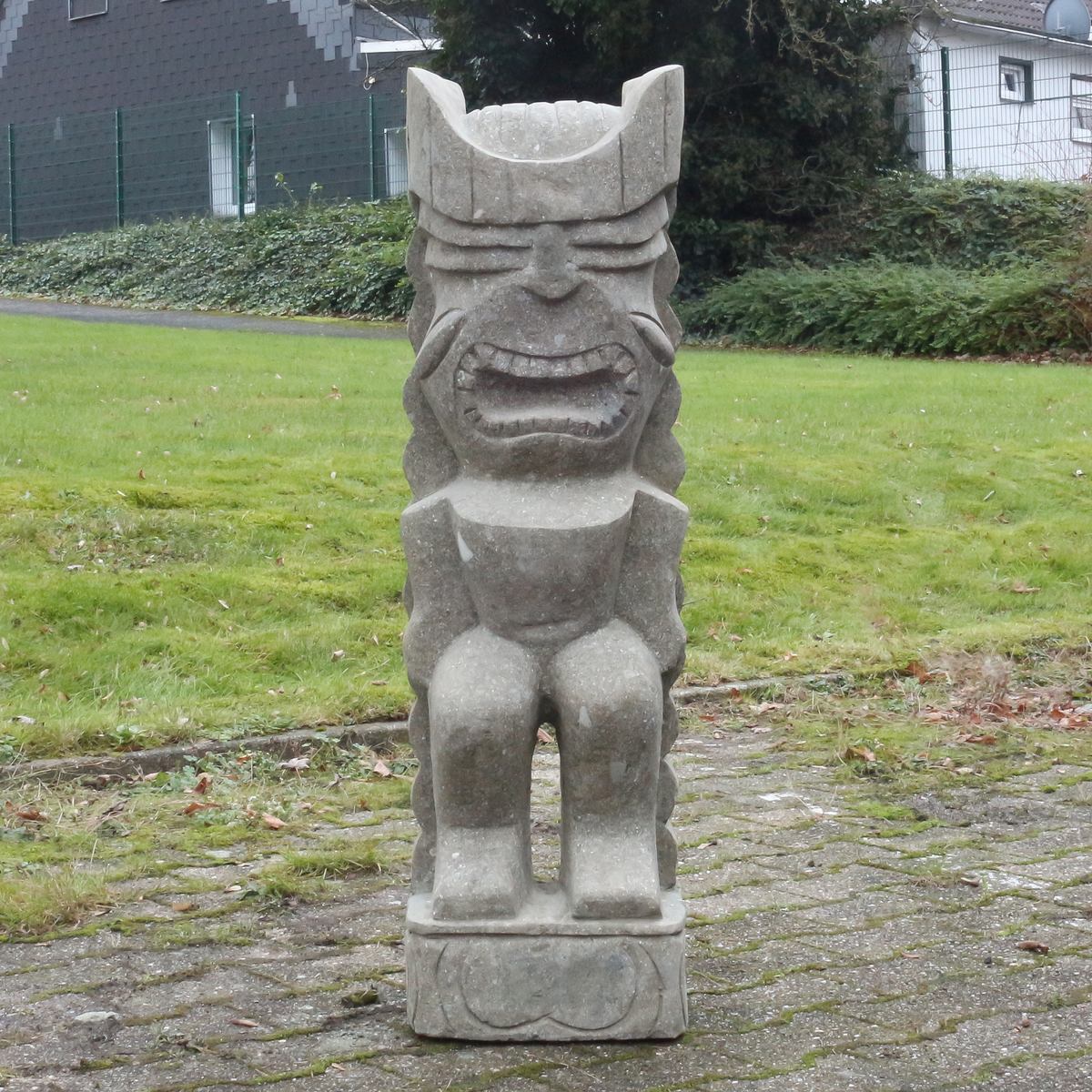 Tiki Moai Greenstone Steinfigur Dekofigur Garten Figur aus Stein 100cm