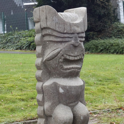 Tiki Moai Greenstone Steinfigur Dekofigur Garten Figur aus Stein 100cm