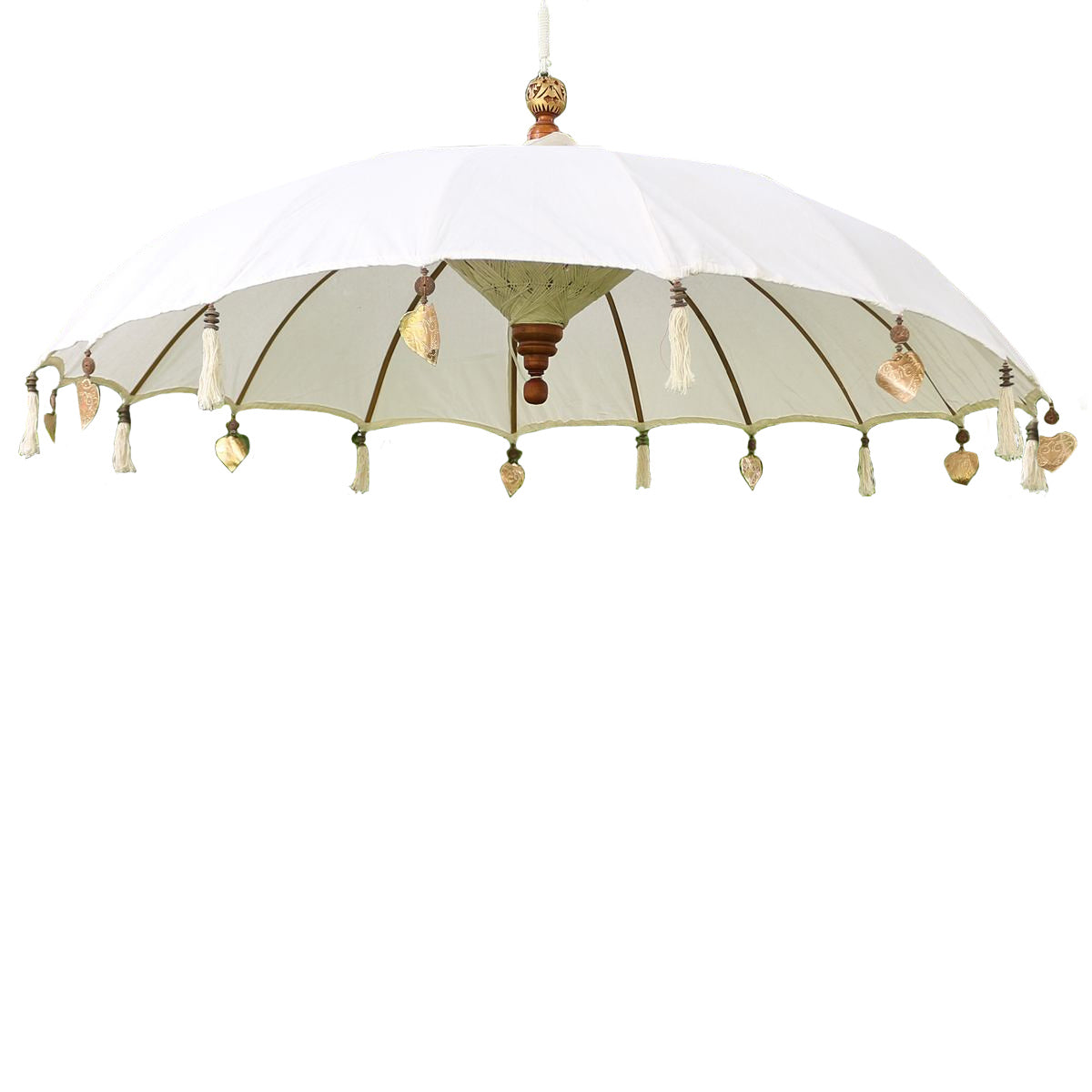 Bali Sonnenschirm Hängend Balinesischer Schirm Garten Baumwolle Baldachin zum aufhängen ca. 180 Ø cm Variante