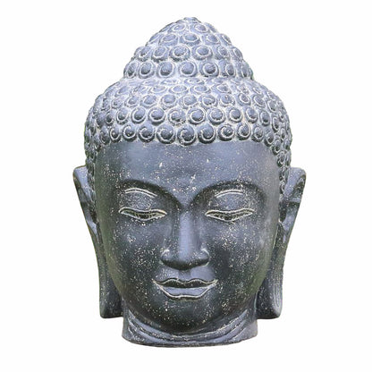 Buddhakopf Buddhafigur Buddha Gatenfigur Steinfigur Gartendeko Garten Deko aus Stein wetterfest frostsicher 