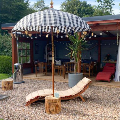 Bali Sonnenschirm Balinesischer Schirm Garten Baumwolle Sonnenschutz Handarbeit Retro Vintage Dekoschirm 2-teilig ca.180 cm